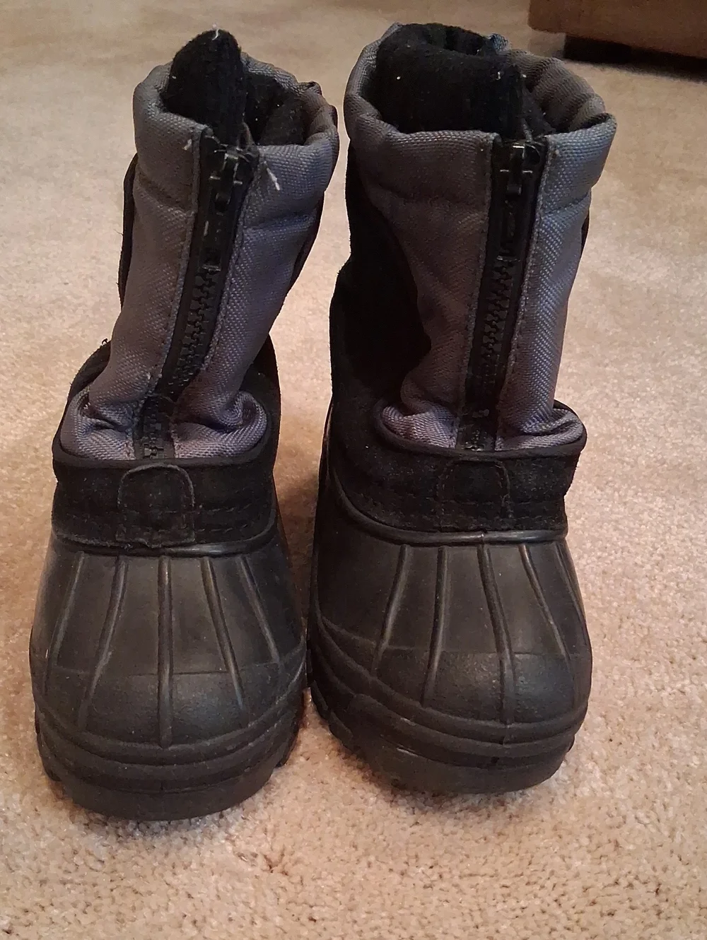 Kids Black and Gray Winter Boots
